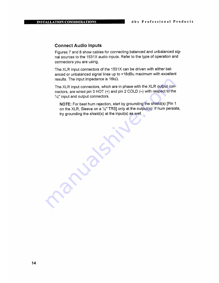 dbx 1531X Operation Manual Download Page 16