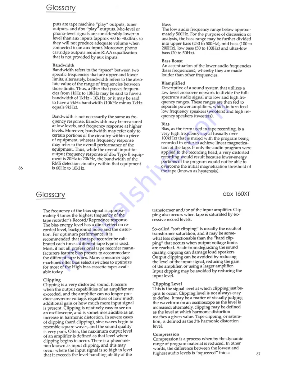 dbx 160XT Instruction Manual Download Page 20