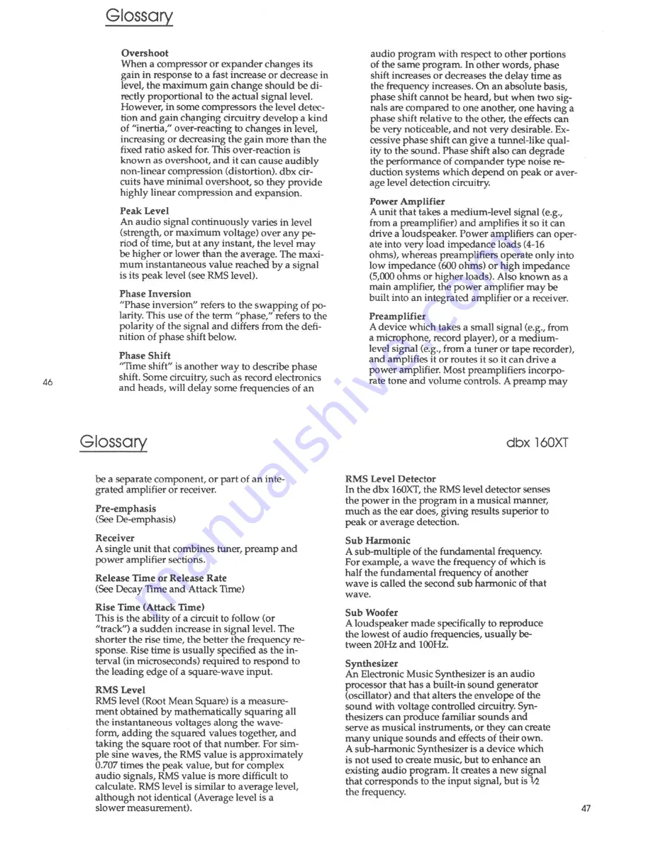 dbx 160XT Instruction Manual Download Page 25