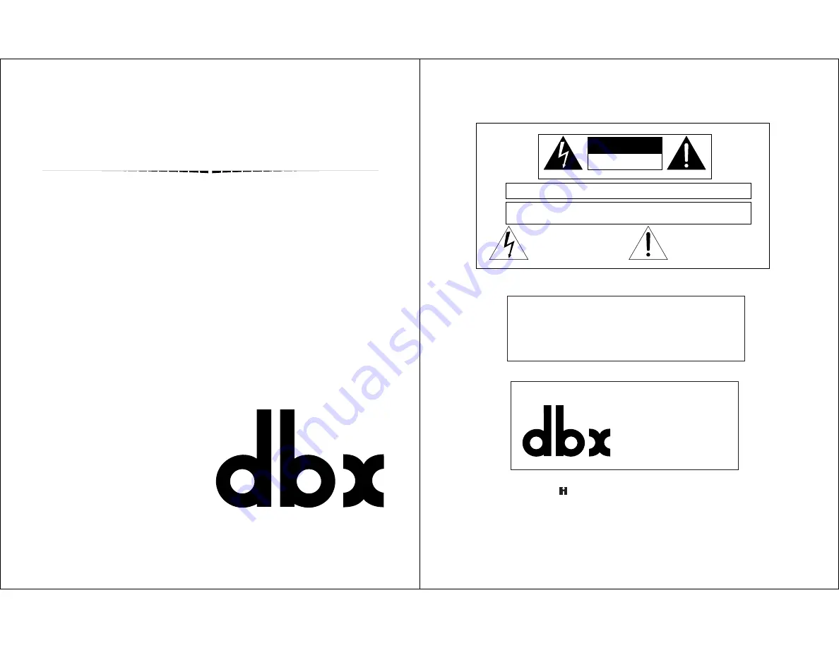 dbx 263A Скачать руководство пользователя страница 1