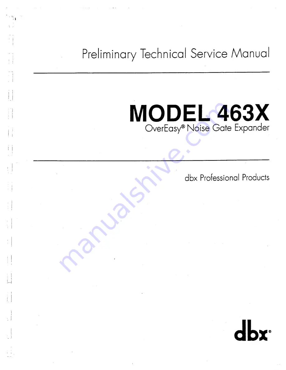 dbx 463X Technical & Service Manual Download Page 1