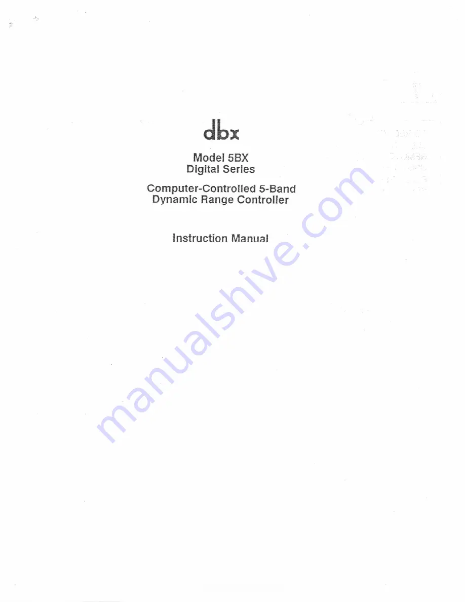 dbx 5BX Instruction Manual Download Page 1