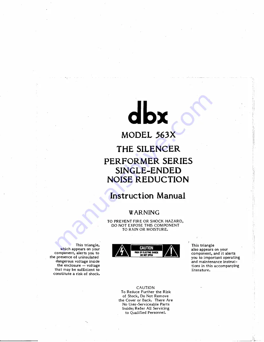 dbx The Silencer 563X Instruction Manual Download Page 1