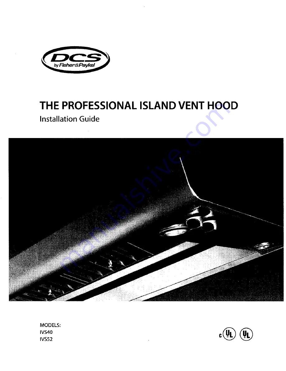 DCS Professional Island Vent Hood IVS40 Скачать руководство пользователя страница 1