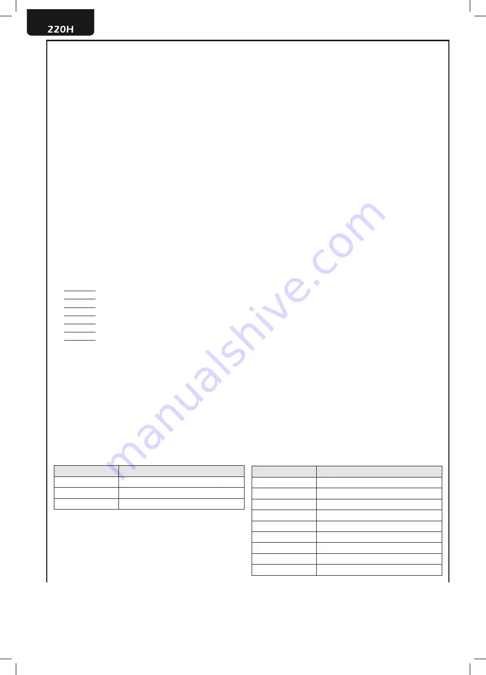 Dea 220H Operating Instructions And Warnings Download Page 6