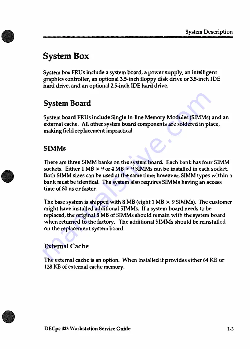 DEC DECpc 433 Service Manual Download Page 22