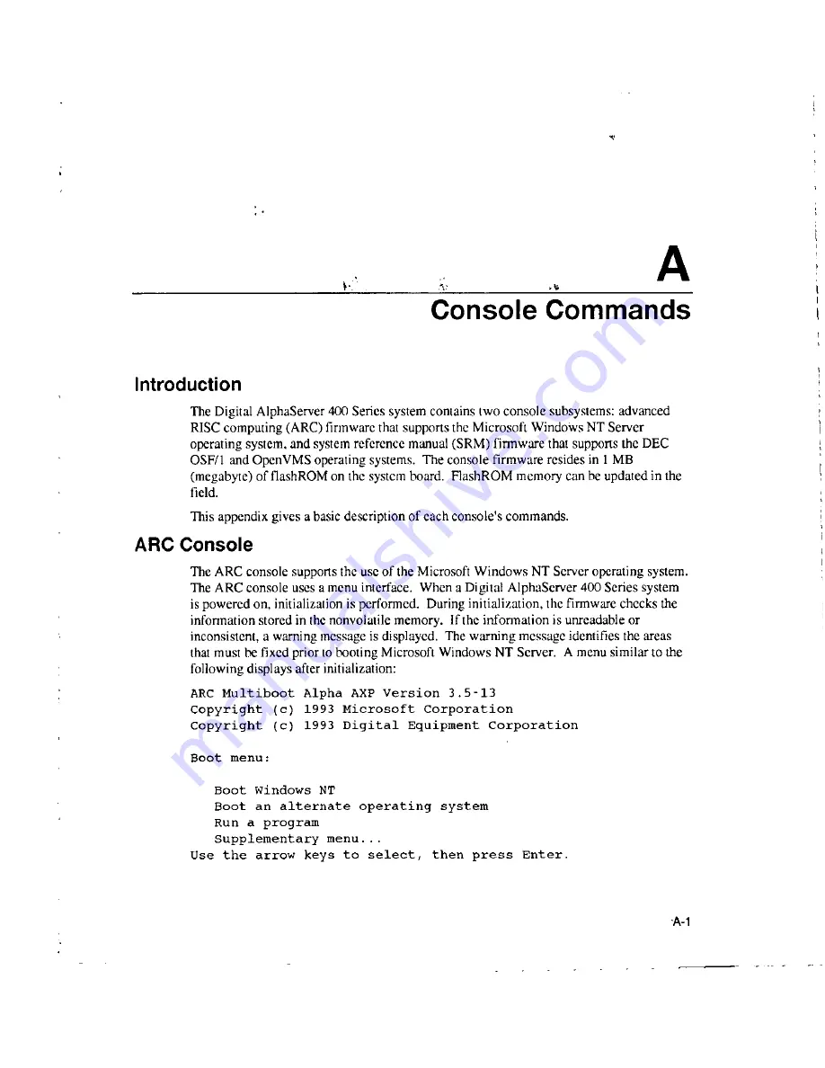 DEC Digital AlphaServer 400 series User Information Download Page 66