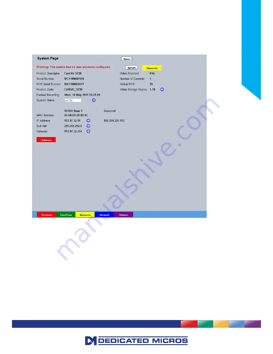 Dedicated Micros CamVu 720 Installation And Configuration Manual Download Page 15