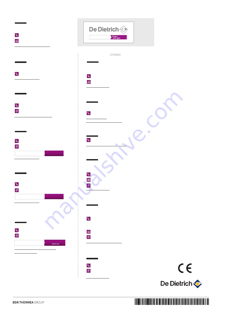 DeDietrich AD315 Installation, User And Service Manual Download Page 52