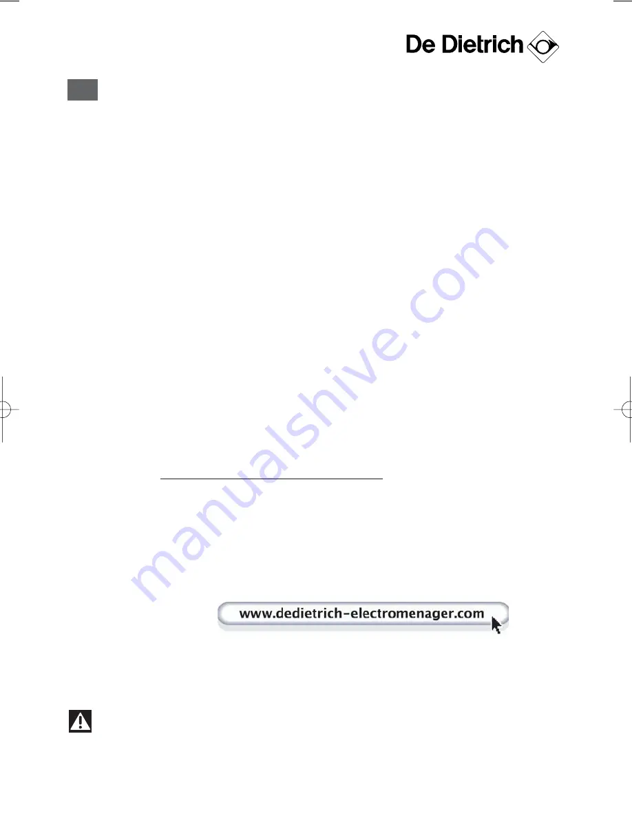 DeDietrich DOE5910 User Manual Download Page 14