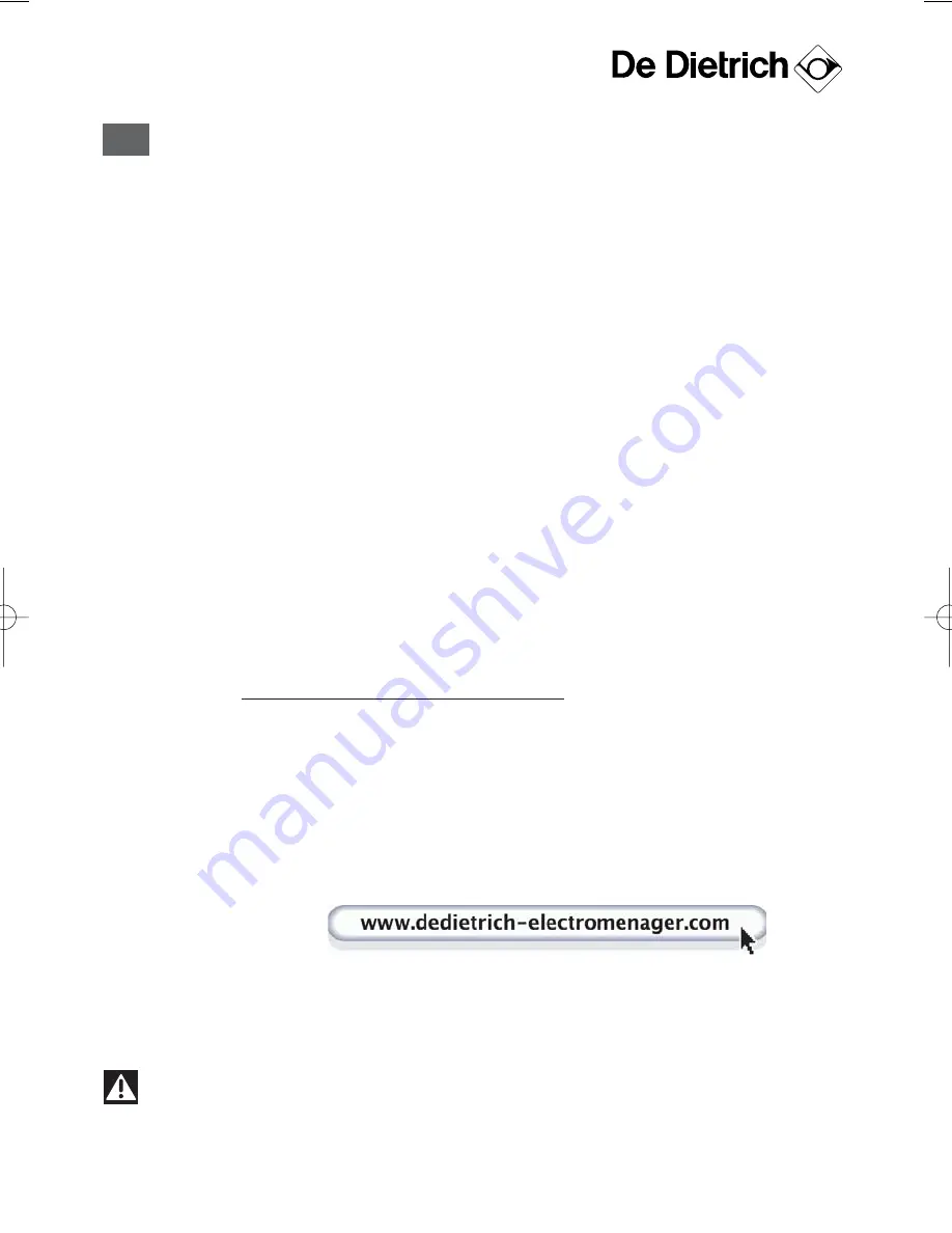 DeDietrich DOE5910 User Manual Download Page 36