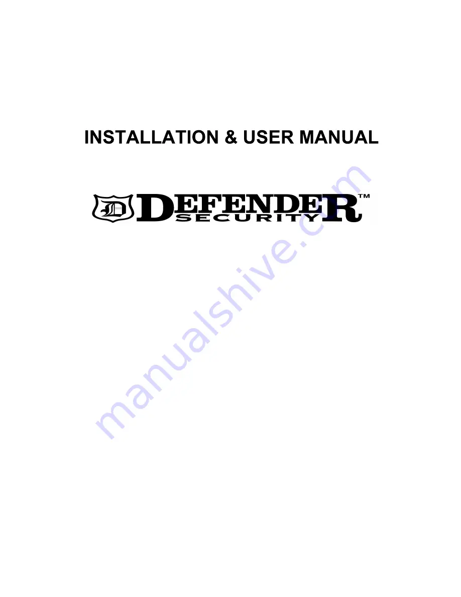 Defender Security 82-13285 Installation And User Manual Download Page 1