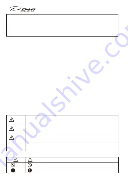 Defi ADVANCE ZD Operation Manual Download Page 3