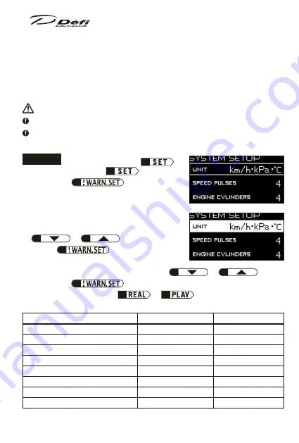 Defi ADVANCE ZD Operation Manual Download Page 70