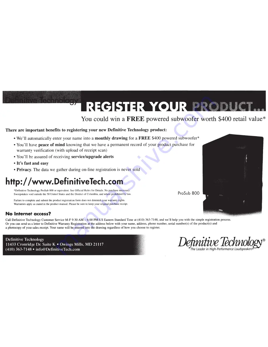 Definitive Technology SuperCube 2000 Owner'S Manual Download Page 13