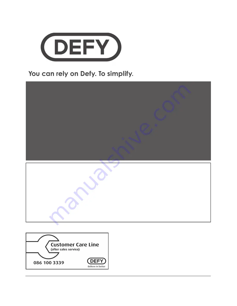 Defy 600 E User Manual Download Page 1