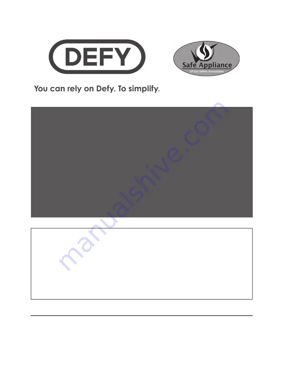 Defy DGS158 User Manual Download Page 1