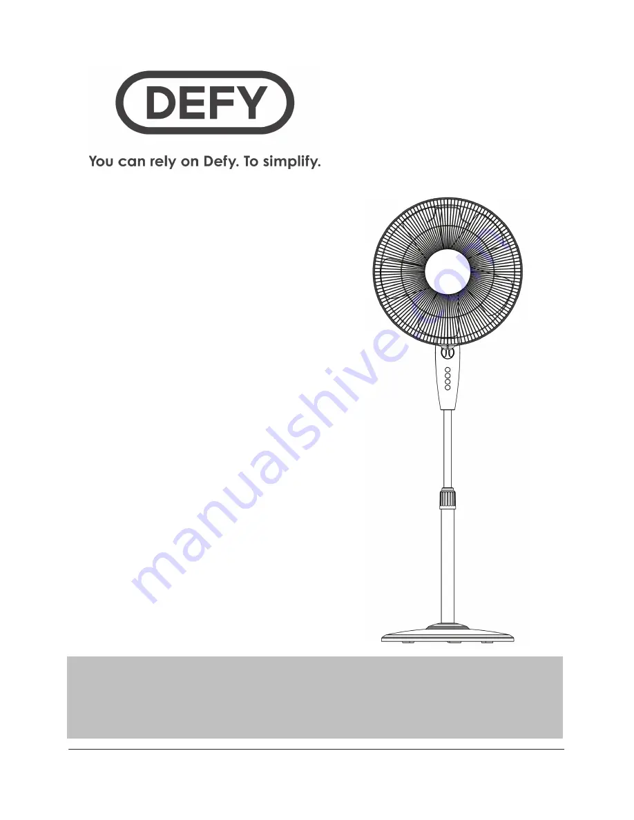 Defy DSF 1626 W Instruction Manual Download Page 1