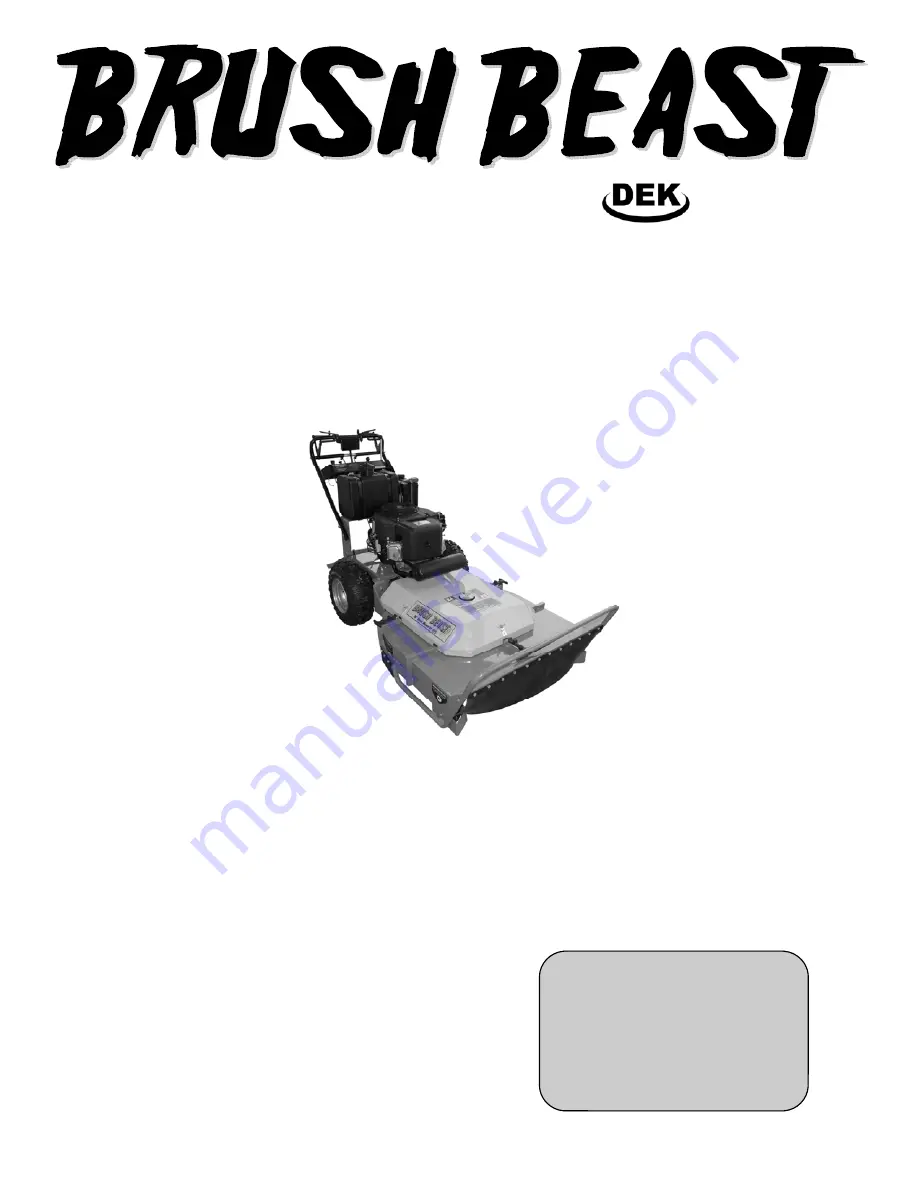 DEK Brush Beast 36BB Owner'S Manual Download Page 1