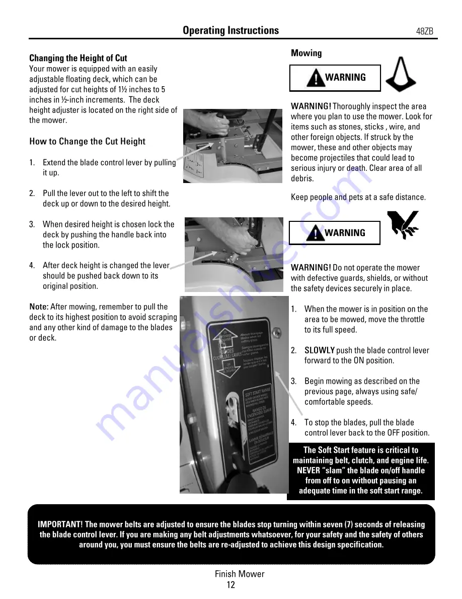 DEK Z-BEAST 48ZB Owner'S Manual Download Page 16