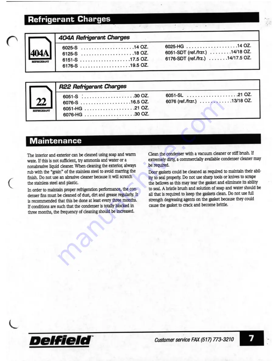 Delfield 6025-HG Service And Installation Manual Download Page 7