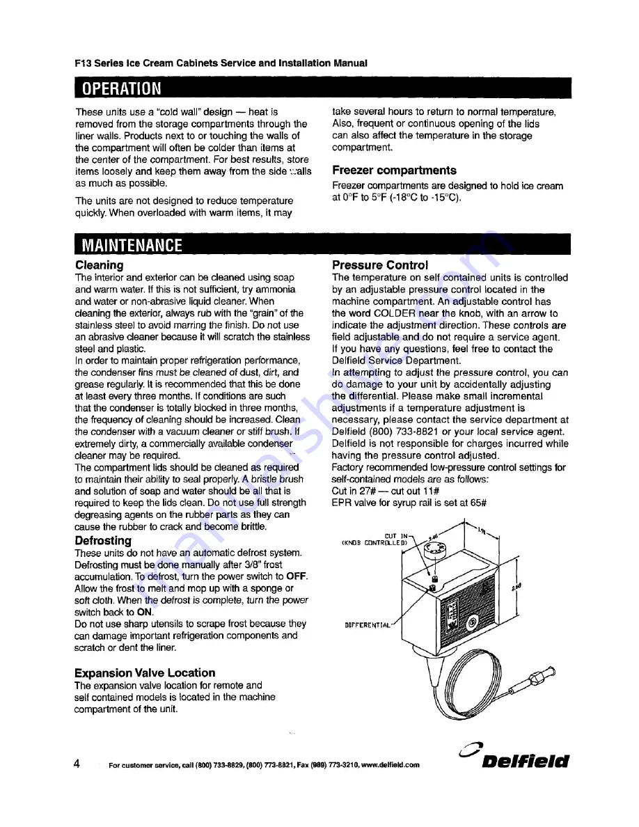 Delfield MARK7 F13 Series Service And Installation Manual Download Page 4