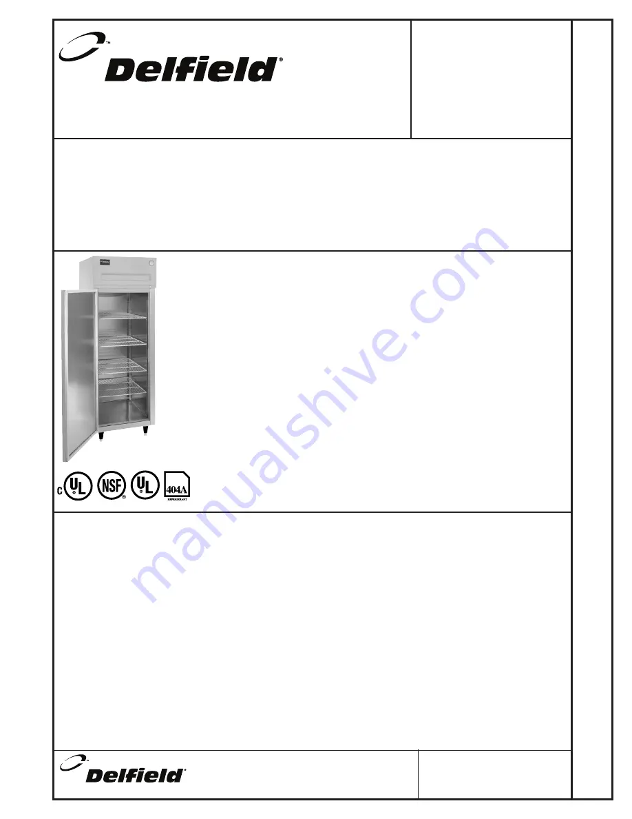 Delfield Meridian MFR2N-S Скачать руководство пользователя страница 1