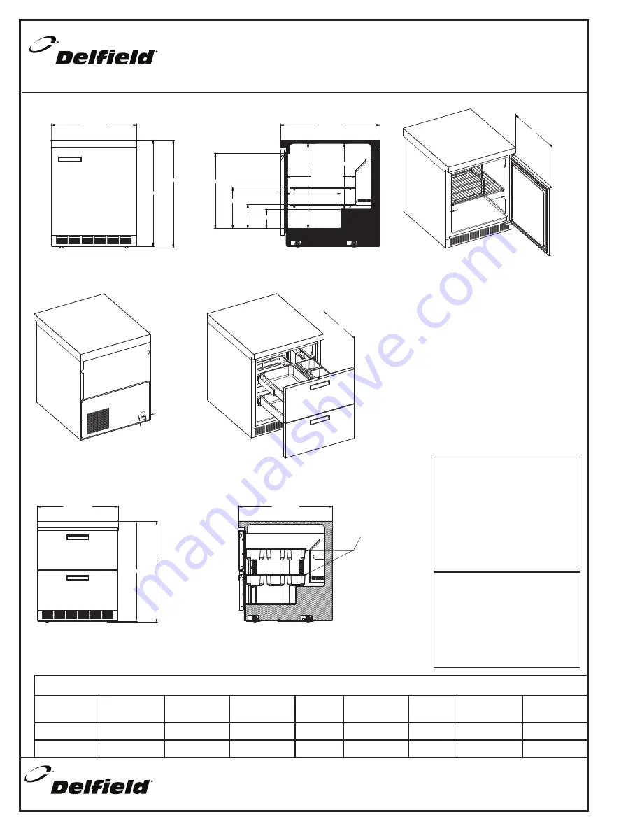 Delfield UC4427N Specifications Download Page 2