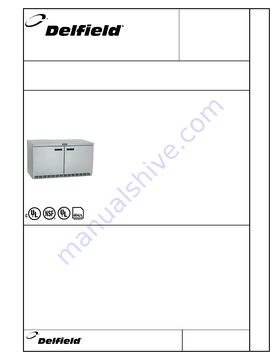 Delfield UC4560N Скачать руководство пользователя страница 1