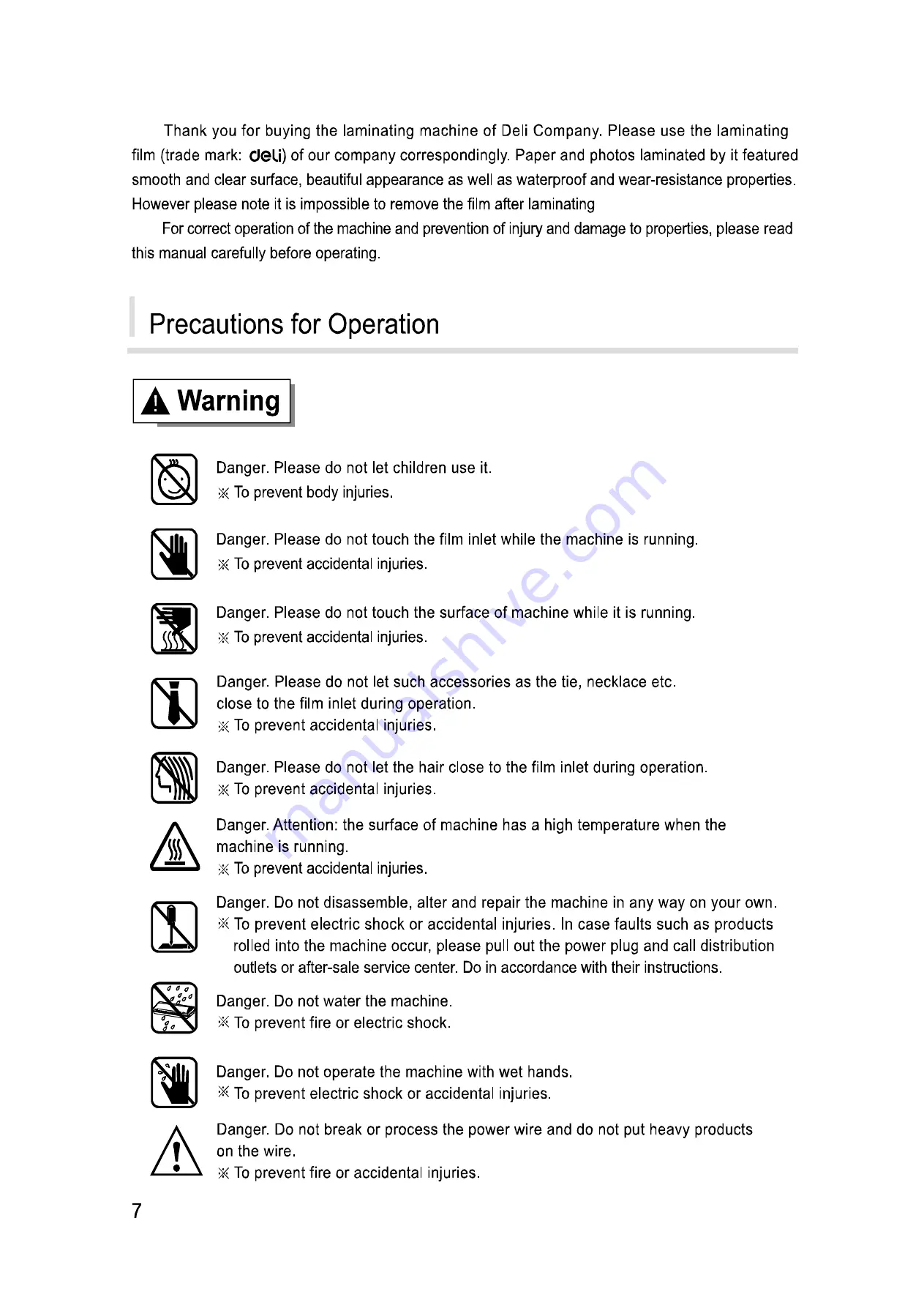 Deli 33022 User Manual Download Page 9