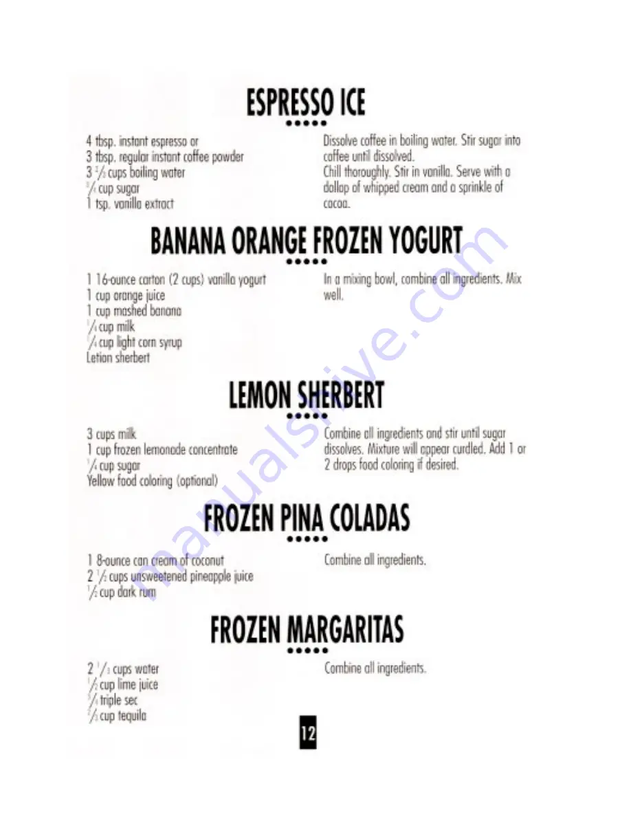 DeLonghi GELATO Supremo IC 5000 Instruction Manual Download Page 12