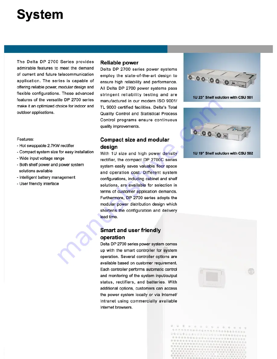 Delta Electronics CSU 5 Specifications Download Page 3