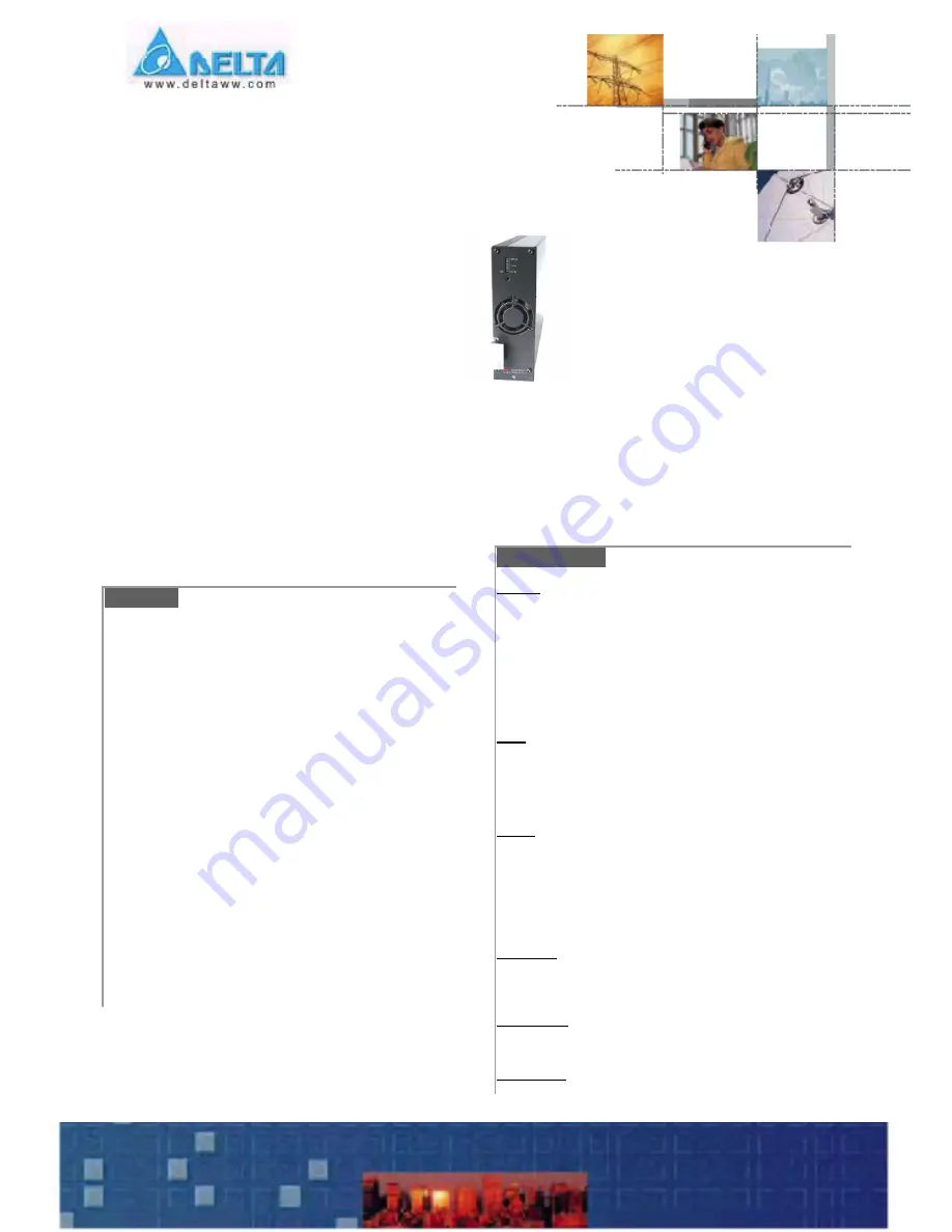 Delta Electronics Rectifier FR 2000 Скачать руководство пользователя страница 1