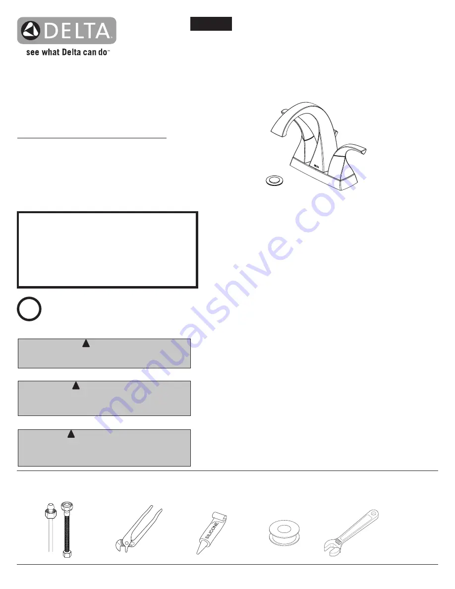 Delta 25779LF Series Installation Instructions Manual Download Page 1