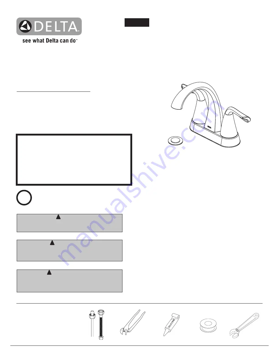 Delta 25840LF Installation Instructions Manual Download Page 1