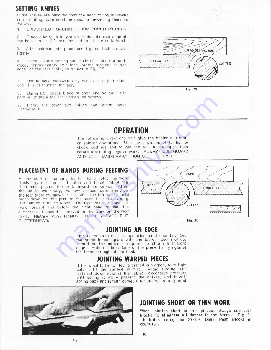 Delta 4'' Jointer Instruction Manual Download Page 8