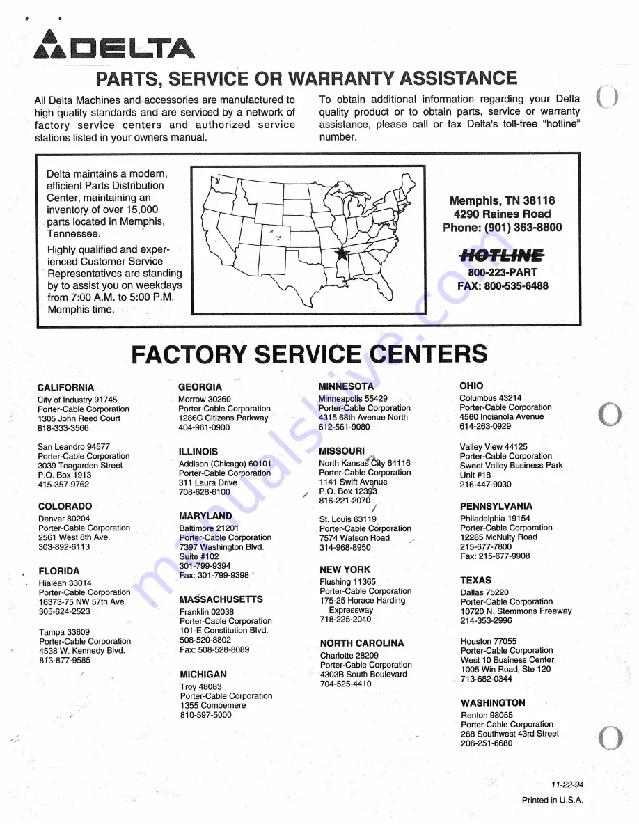 Delta 410-06-651-0001 Instruction Manual Download Page 12