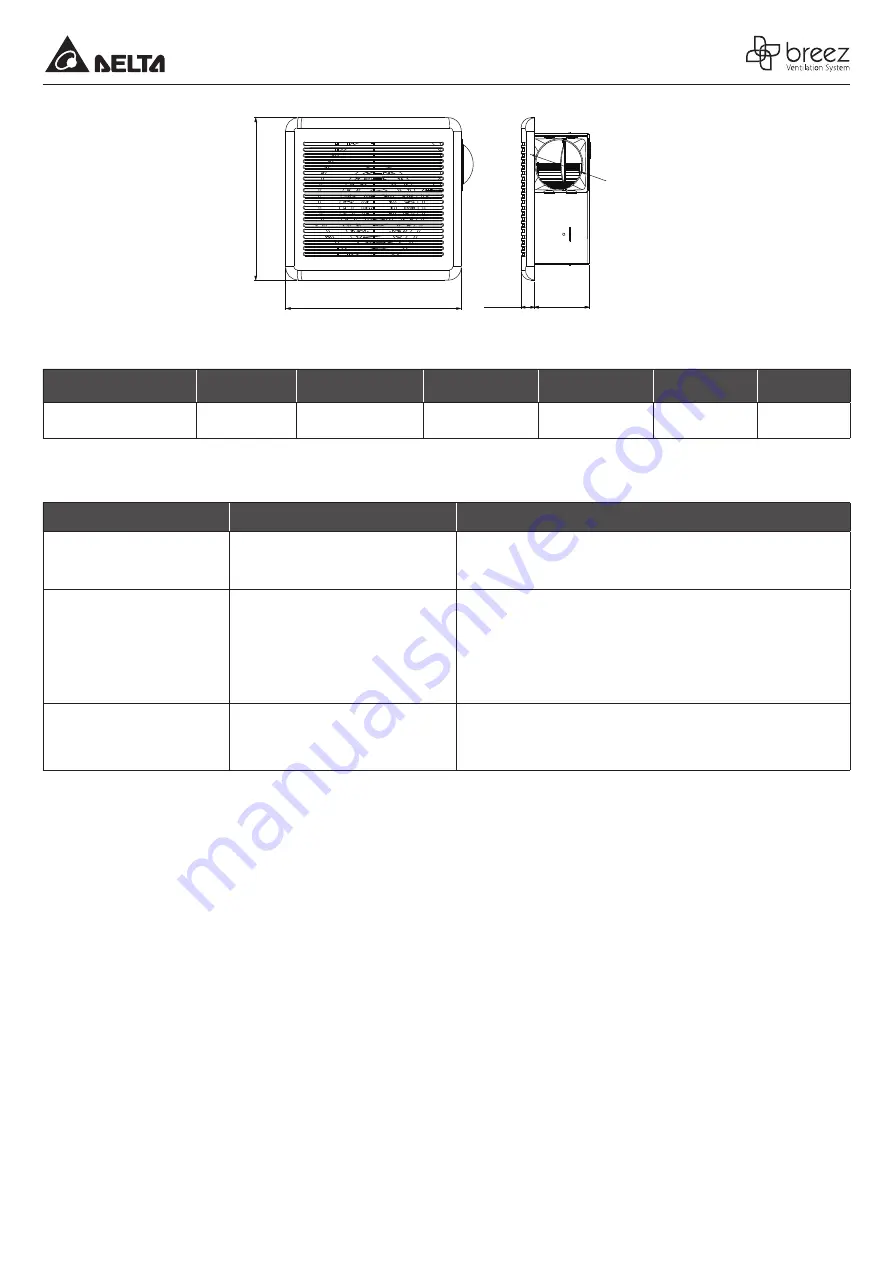 Delta Breez VFB70F Installation And Operating Instructions Download Page 4