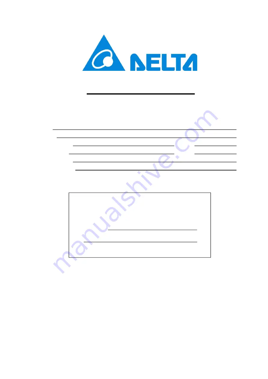 Delta HEC2010FFA Specification And Manual Download Page 1