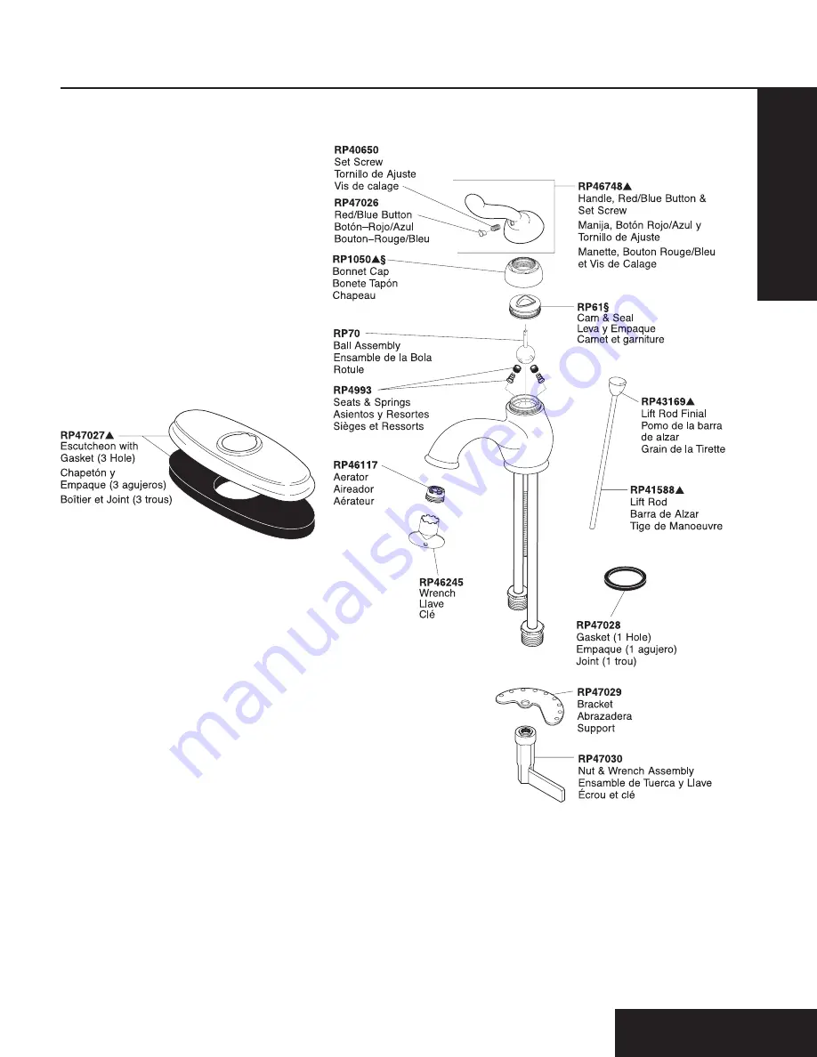 Delta Leland 578 Series Parts Manual Download Page 1