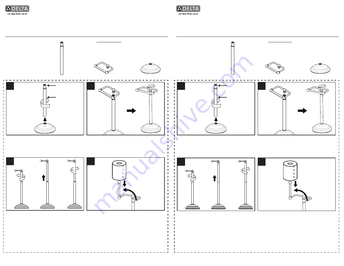 Delta PEDESTAL PIVOTING TOILET PAPER HOLDER Скачать руководство пользователя страница 2