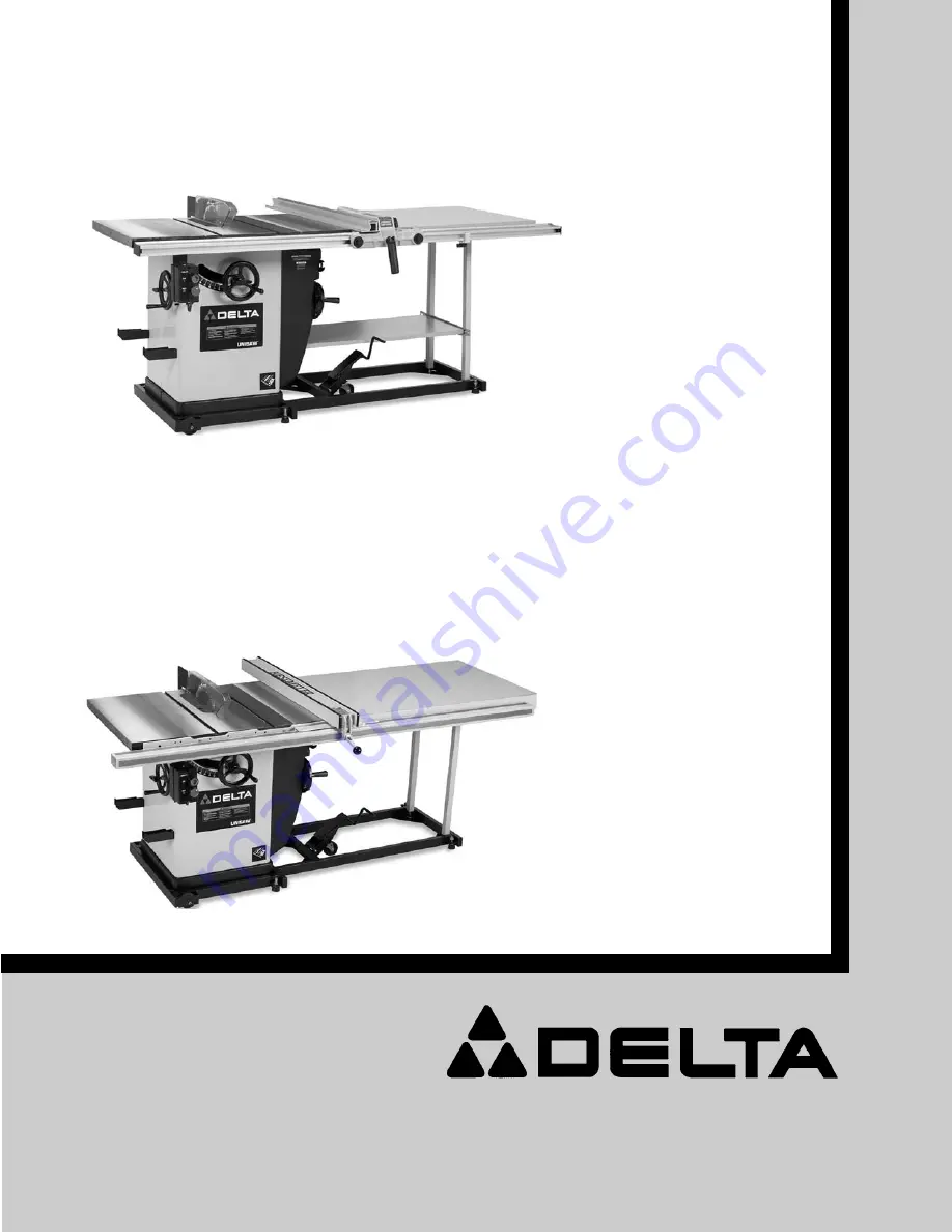 Delta Unisaw 36-841 Скачать руководство пользователя страница 1