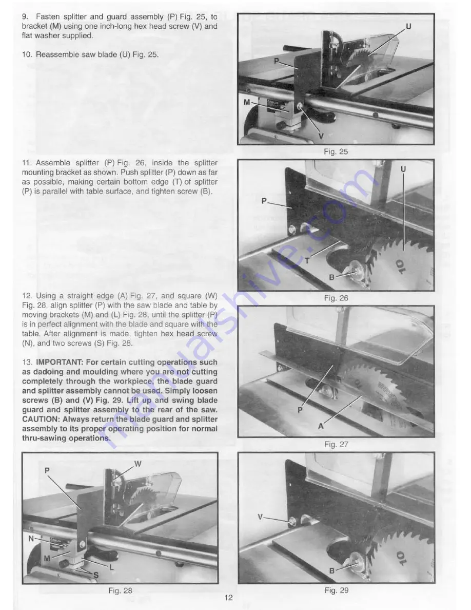 Delta UNISAW 422-04-651-0039 Скачать руководство пользователя страница 12