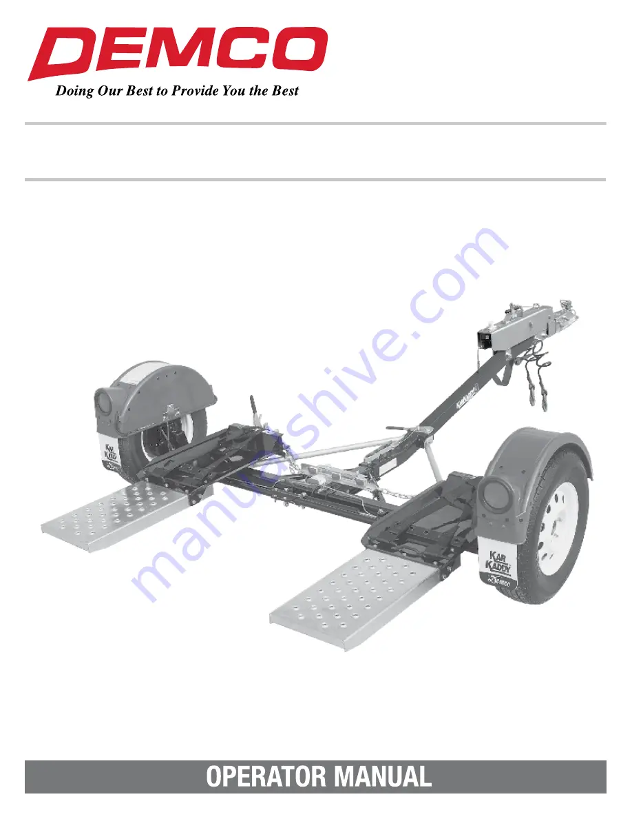 Demco KAR KADDY 3 Operator'S Manual Download Page 1