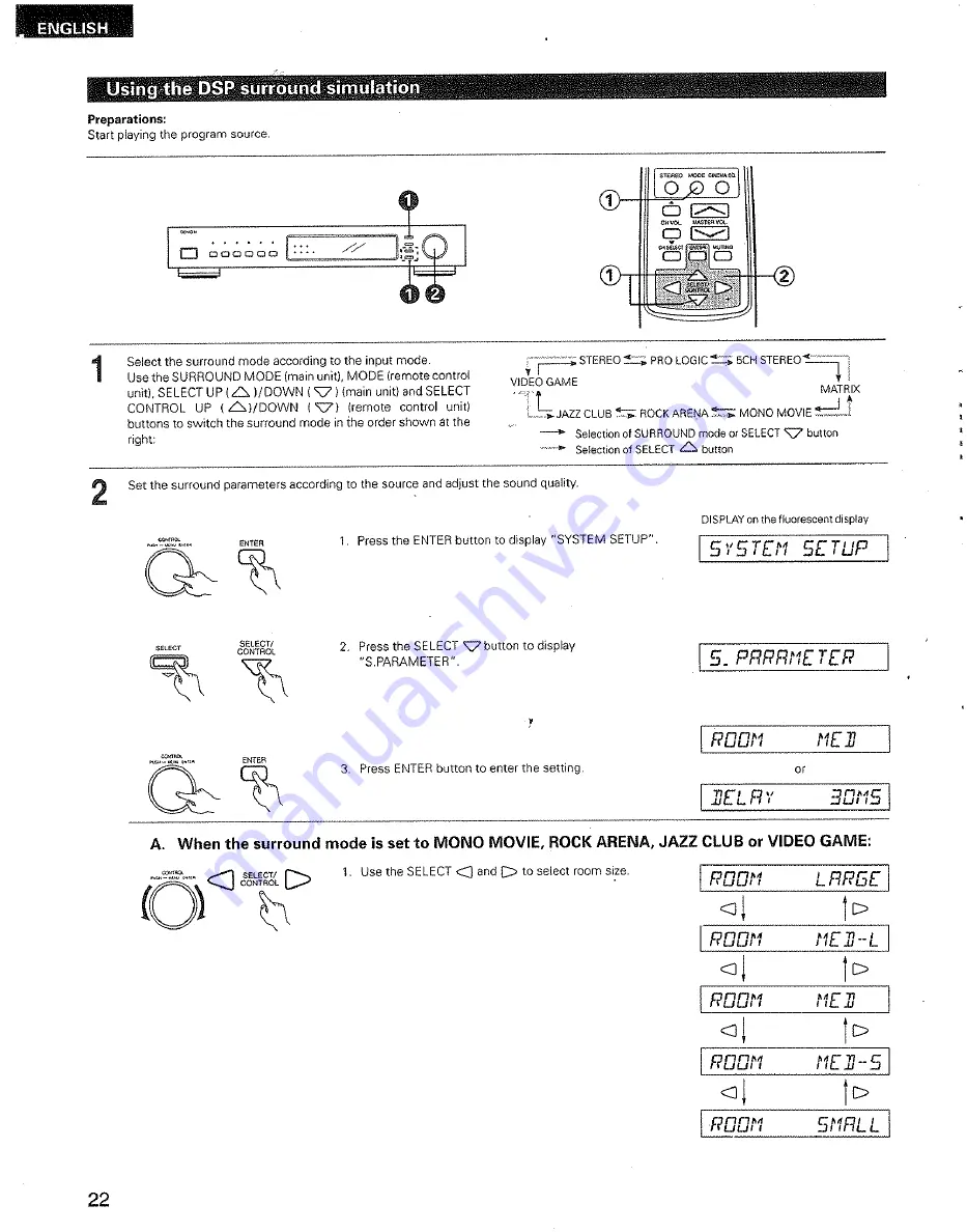 Denon AVD-2000 Operating Instructions Manual Download Page 22