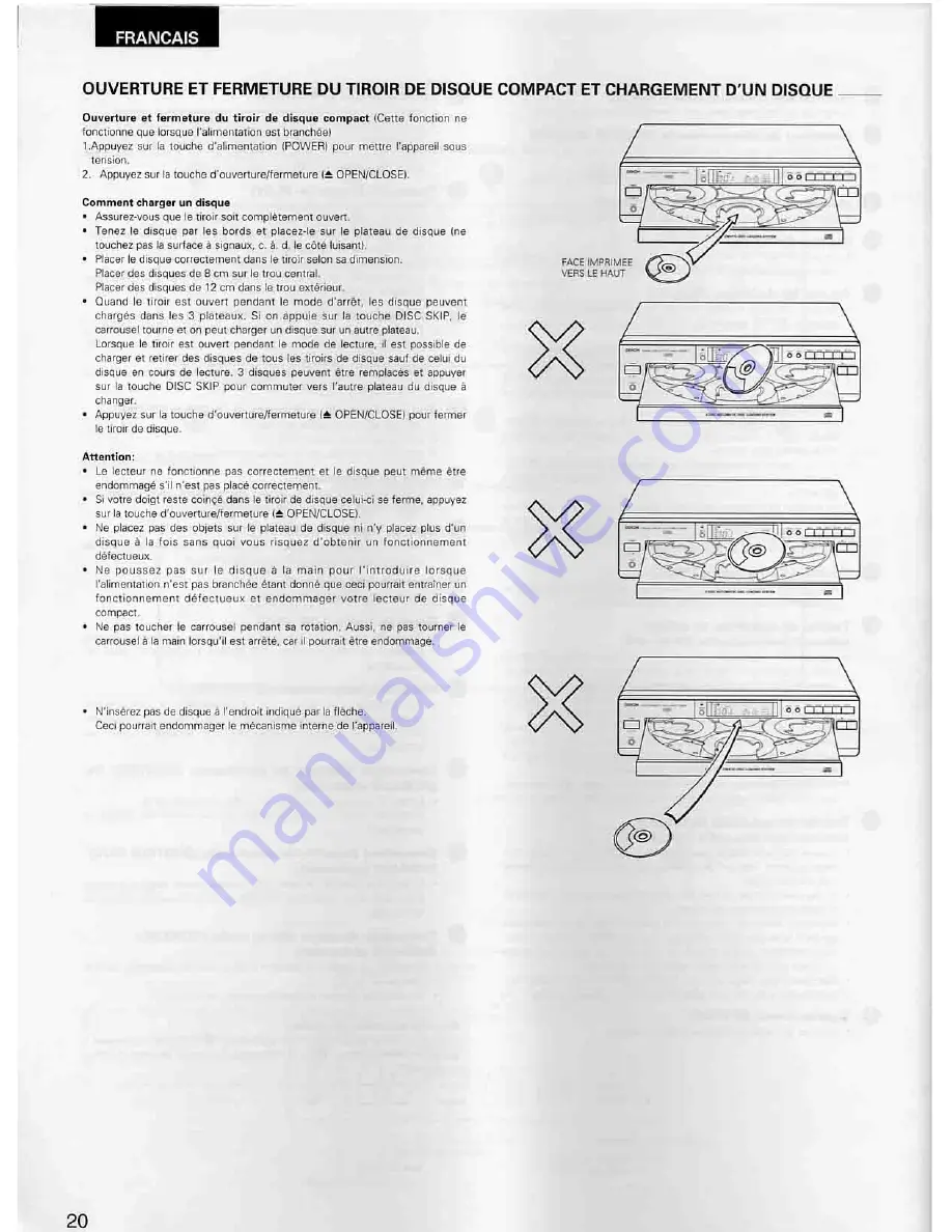 Denon DCM-270 Operating Instructions Manual Download Page 20