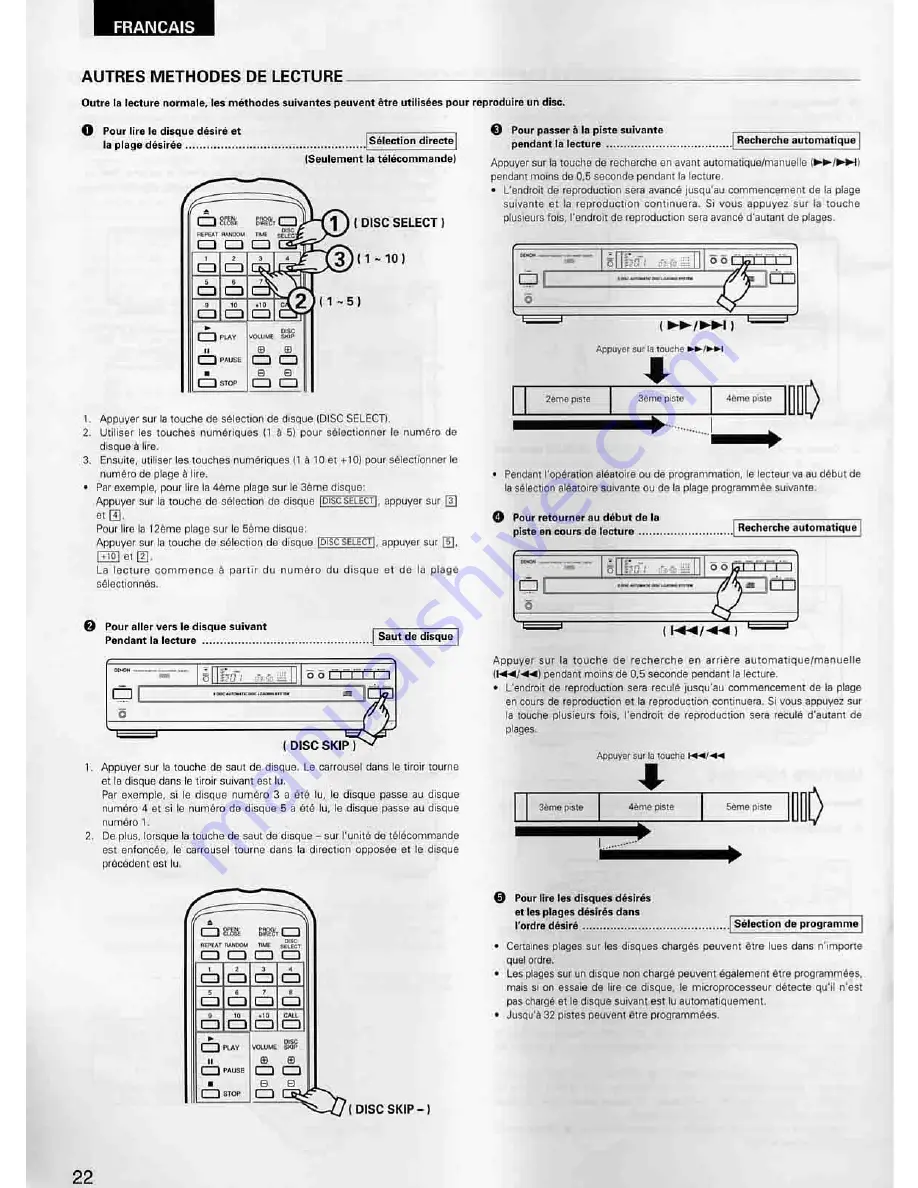 Denon DCM-270 Operating Instructions Manual Download Page 22