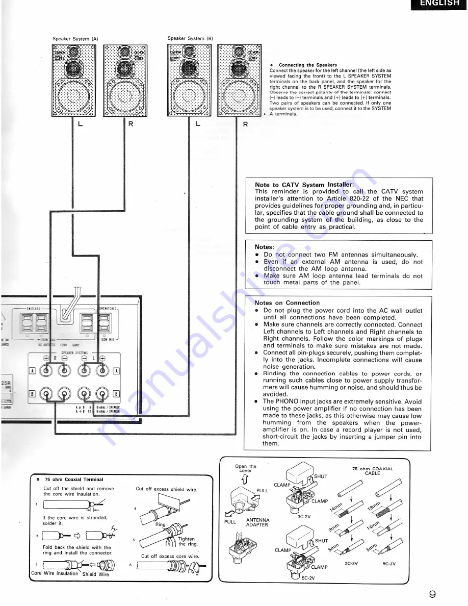 Denon DRA-1025R Operating Instructions Manual Download Page 9