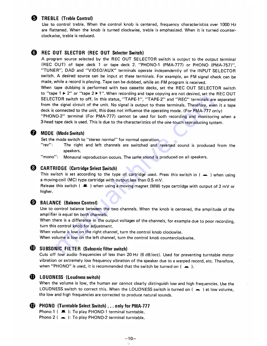 Denon PMA-757 Operating Instructions Manual Download Page 10