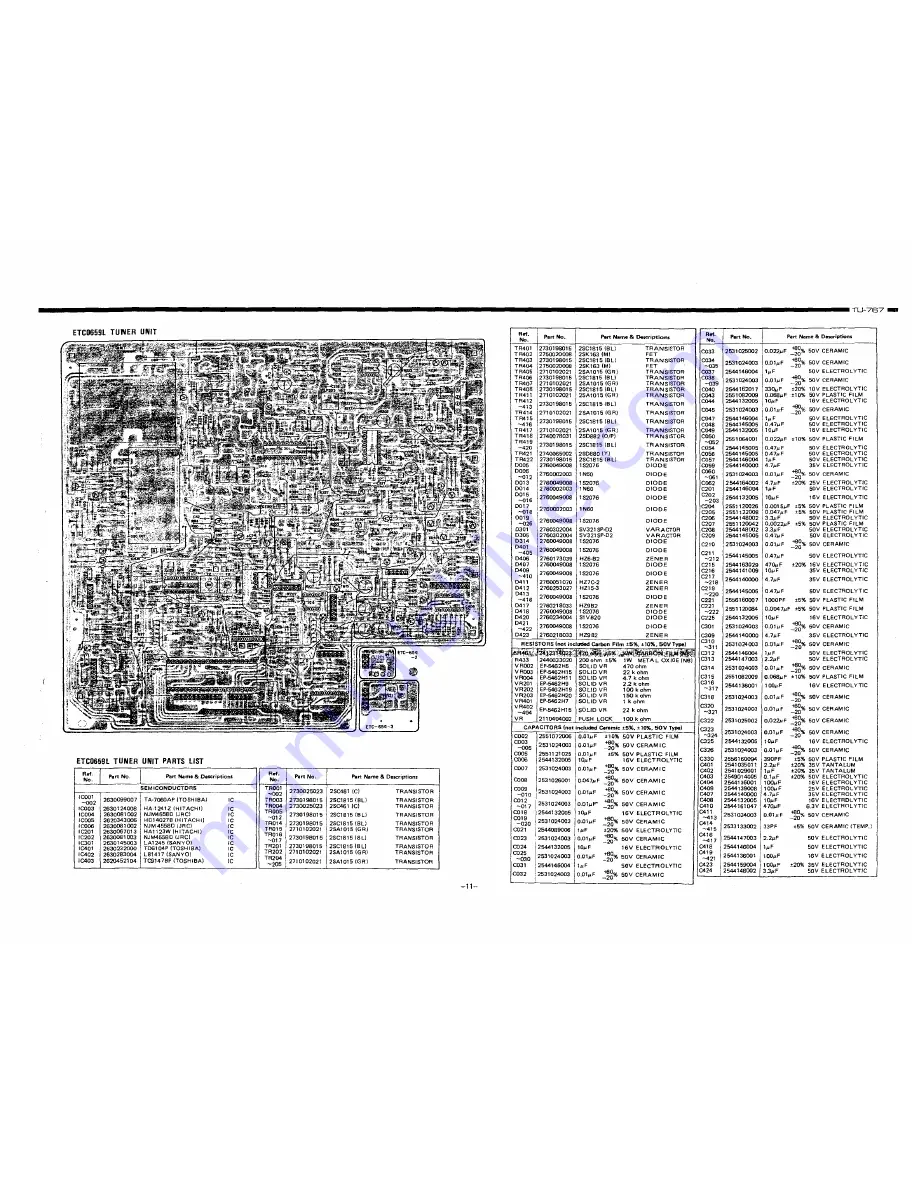 Denon TU-767 Service Manual Download Page 11